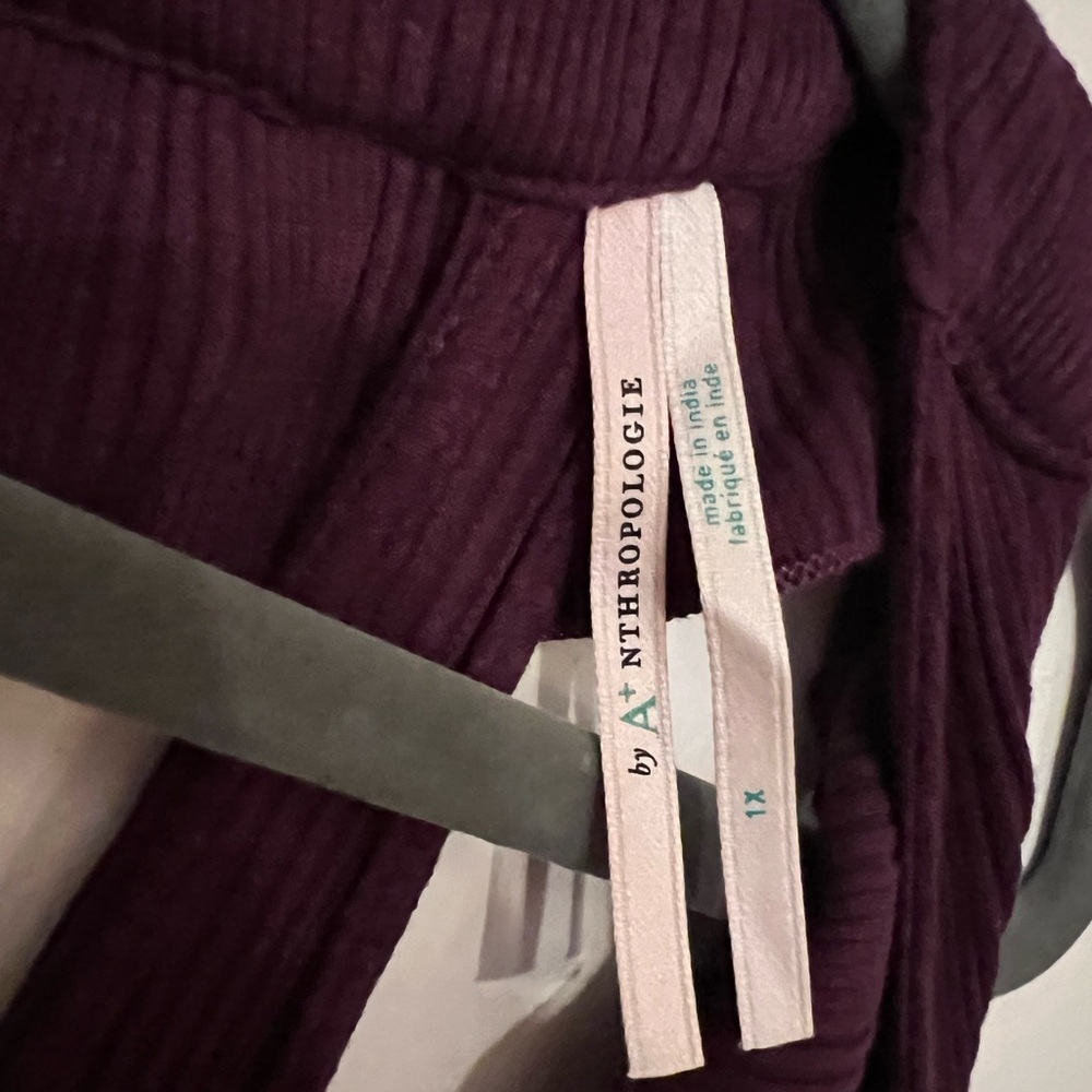 Anthropologie 1X plum ruffle maxi - Picture 7 of 7